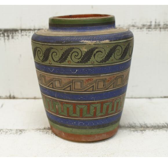 Vintage 30's Ladislao Ortega Mexican Clay Pottery Vase - Picture 1 of 7